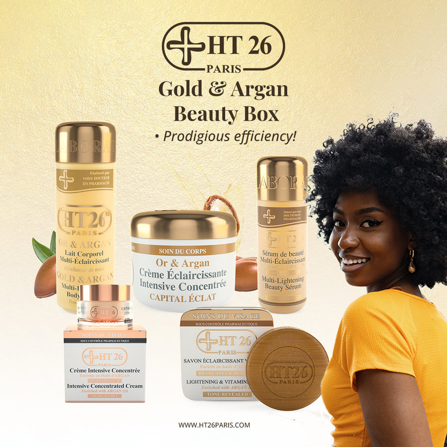  Gold and Argan vitamin products cleanses the skin without drying it out. HT26's Gold and Argan uses a brightening active ingredient that will purify your skin while moisturizing it. 