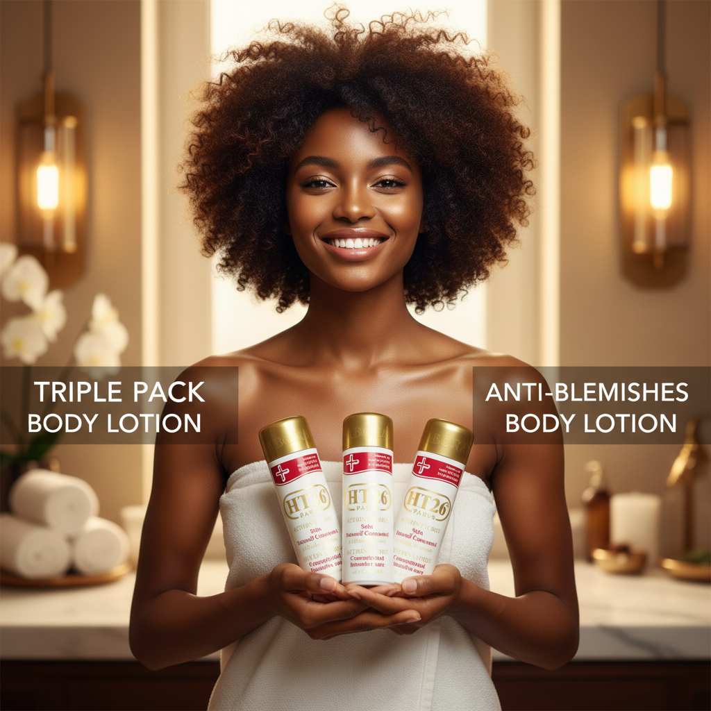 Smiling Black woman with HT26 Triple Pack