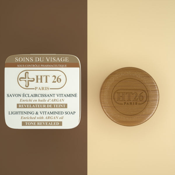 HT26 Lightening Soap Gold and Argan / Savon Eclaircissant Vitamine Enrichi en huile d'Argan et Particule d'Or